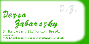 dezso zaborszky business card